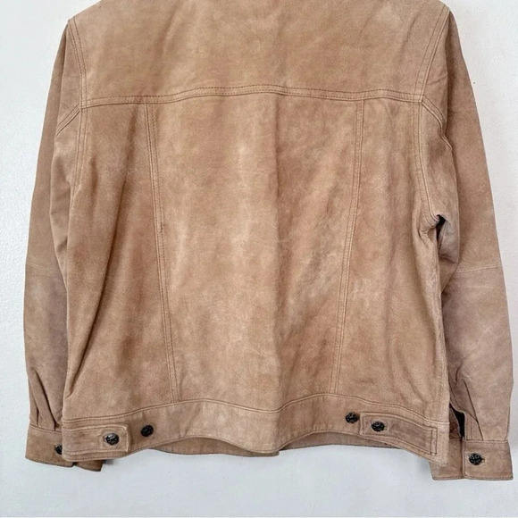 Lisa International Womens Medium Suede Tan  Button Jacket - Picture 13 of 15